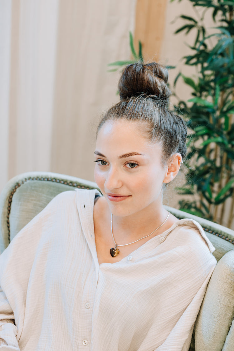 Tigerauge Herzanhänger | 2x2 cm