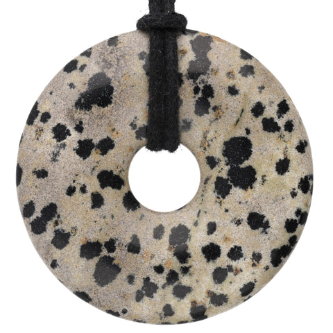 Dalmatinerstein (Aplit) Donut | 40 mm Anhänger + Baumwollband