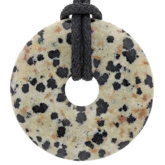 Dalmatinerstein (Aplit) Donut | 30 mm Anhänger + Baumwollband