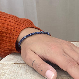 Dumortierit Mini-Kugelarmband | 4 mm