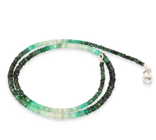 Smaragd Perlenkette facettiert | 45 cm + Verschluss