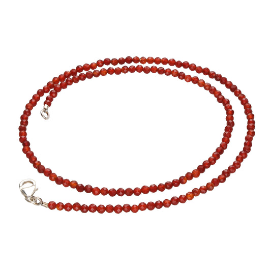 Granat Perlenkette facettiert | 45 cm + Verschluss