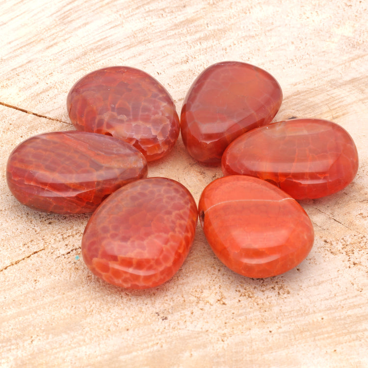 Pendentif goutte en agate de feu