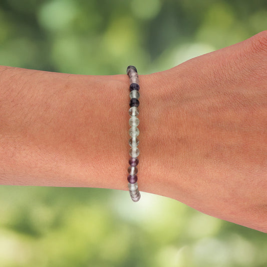 Fluorit Mini-Kugelarmband | 4 mm