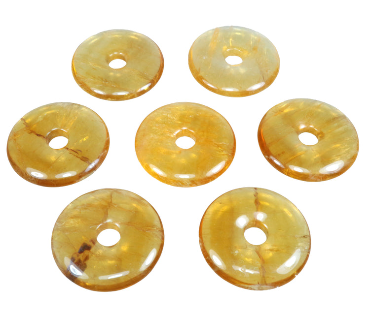 Fluorit, gelb Donut | 30 mm Anhänger
