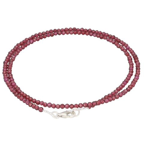 Granat Perlenkette facettiert | 45 cm + Verschluss