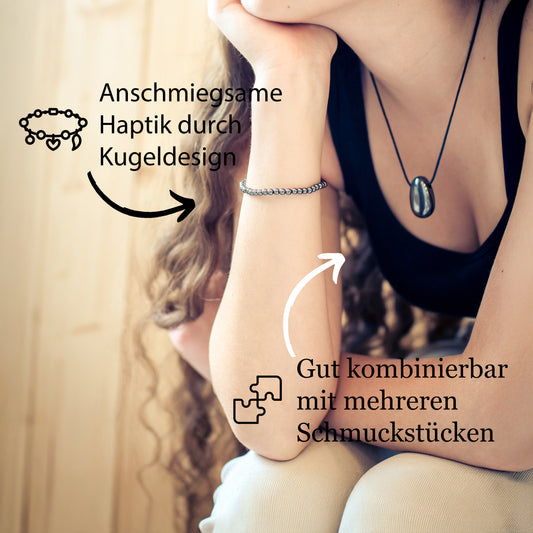 Hämatit Mini-Kugelarmband | 4 mm