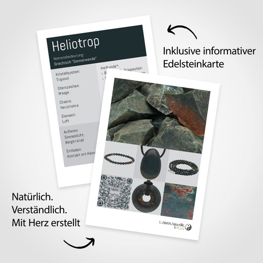 Heliotrop Edelsteinkarte – im Lieferumfang enthalten