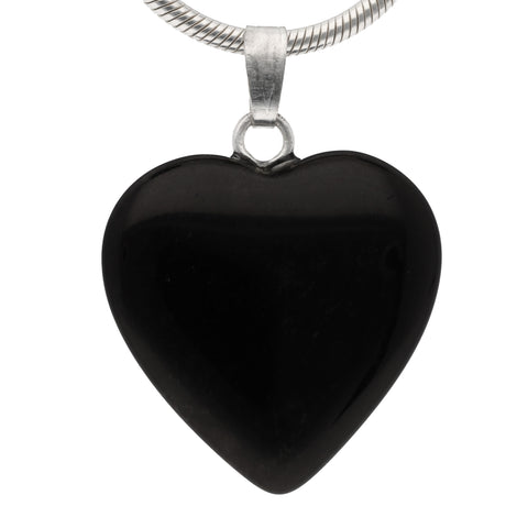 Obsidiana, colgante de corazón negro | 2x2 cm