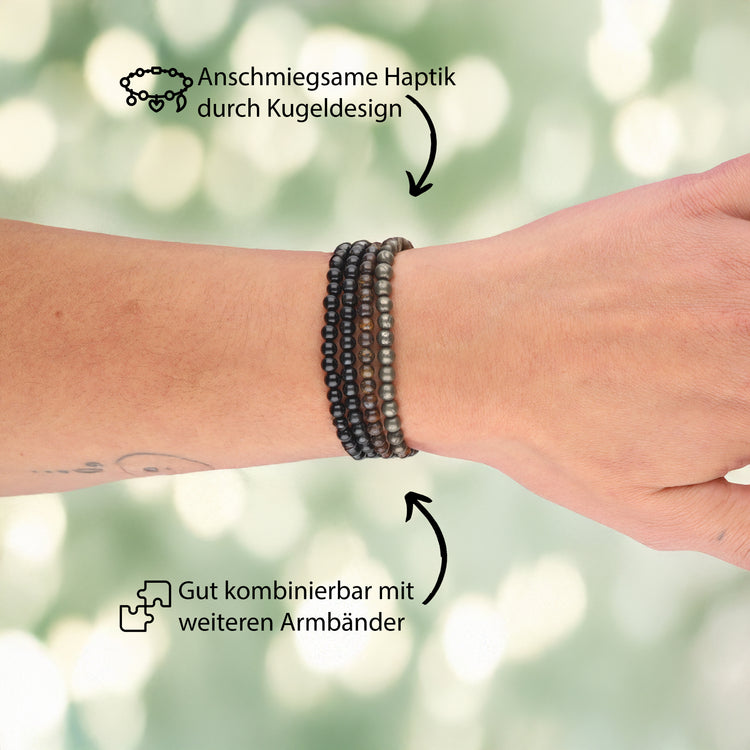 Hämatit Mini-Kugelarmband | 4 mm