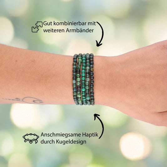 Malachit Mini-Kugelarmband | 4 mm