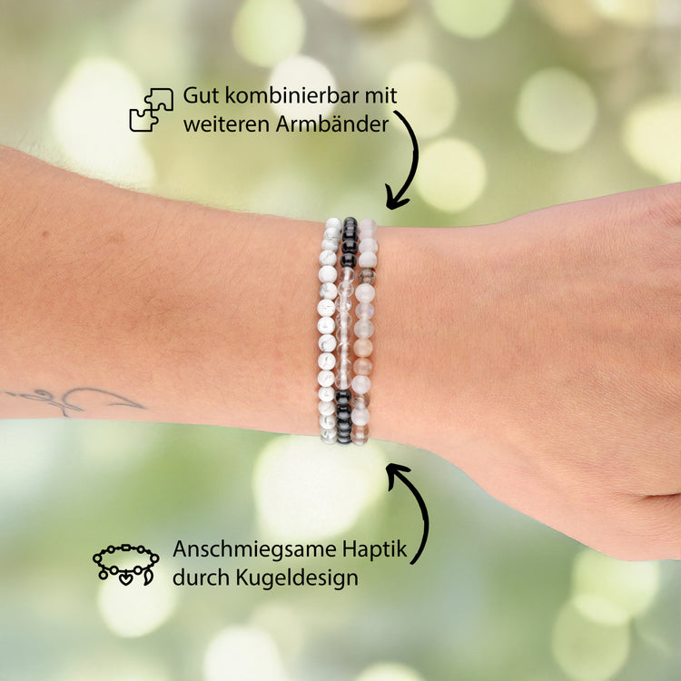 Magnesit Mini-Kugelarmband | 4 mm