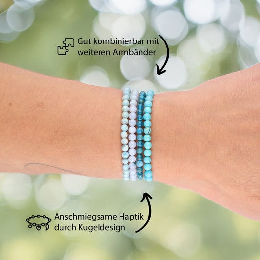 Larimar Mini-Kugelarmband | 4 mm
