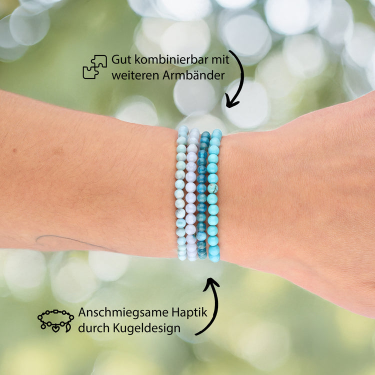 Larimar Mini-Kugelarmband | 4 mm