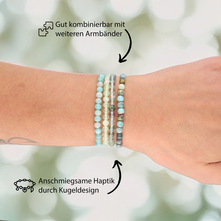 Fluorit Mini-Kugelarmband | 4 mm