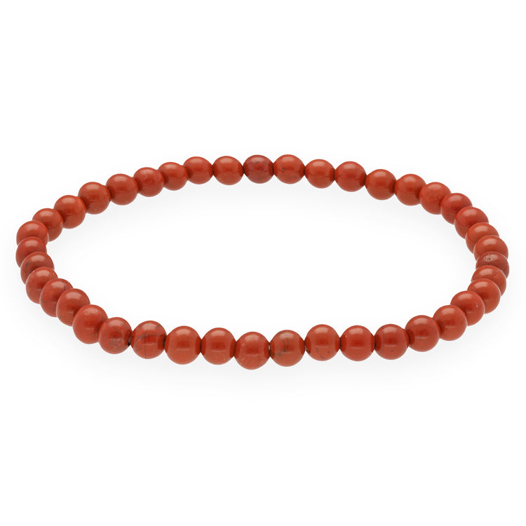 Jaspis, rot Mini-Kugelarmband | 4 mm