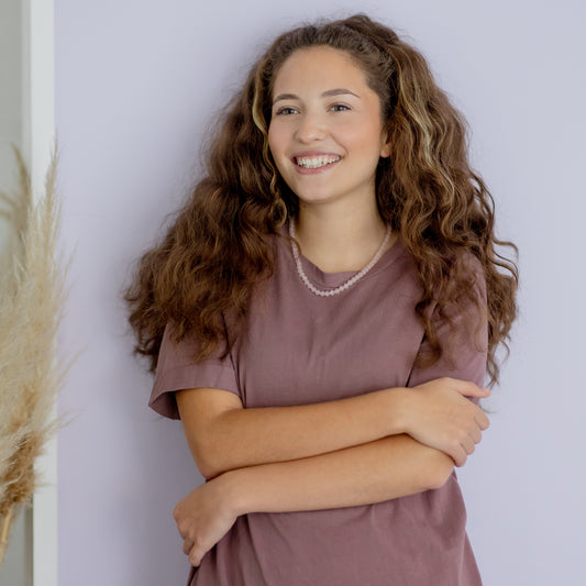 Rosenquarz Kugelkette | Ø 6mm mit 925er Silberverschluss | 45cm