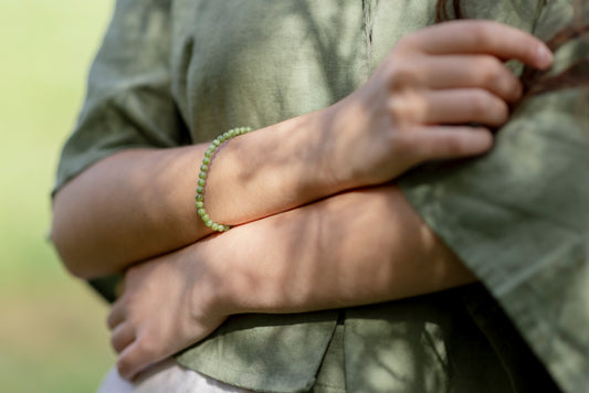 Nephrit (Jade) Mini-Kugelarmband | 4 mm