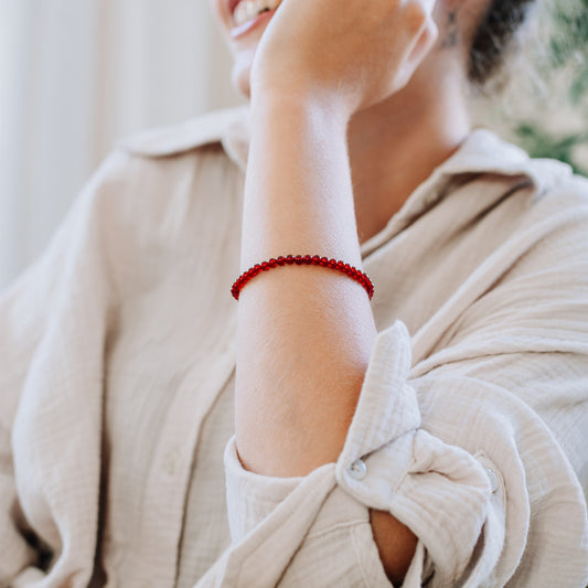 Karneol Mini-Kugelarmband | 4 mm