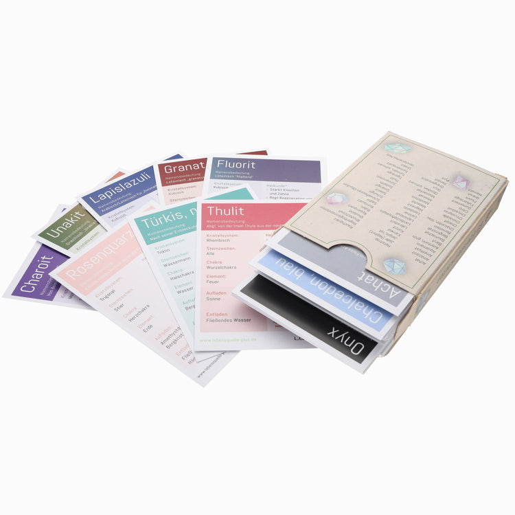 Edelsteinkarten Set | mit 60 informativen Edelsteinkarten