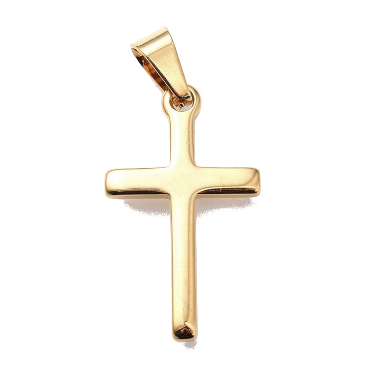 [slot:MAIN] Kreuz-Anhänger Edelstahl goldfarben, 33 mm