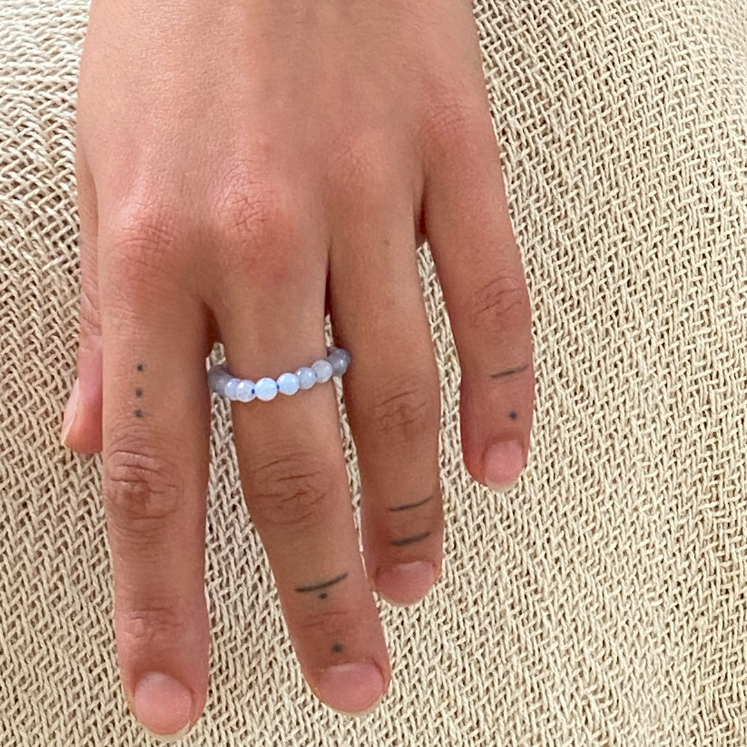 ring zelte Chalcedon, blau