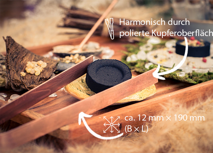 Räucherbesteck Kupfer Zange 19 cm