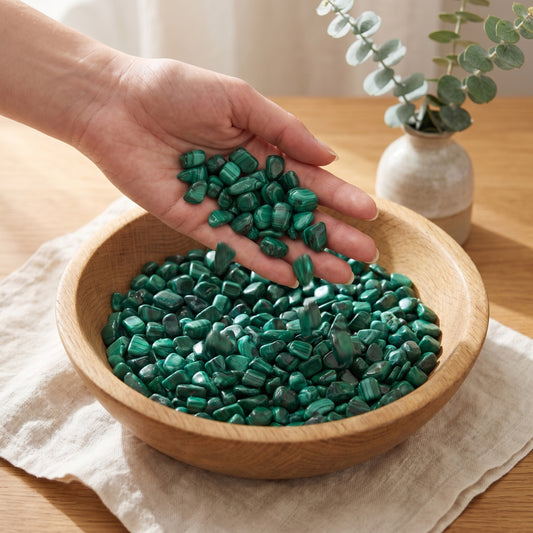 Malachit Mini-Trommelsteine – lifestyle-anwendung