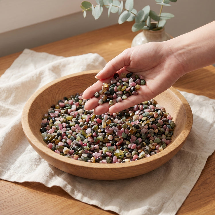 Turmalin, bunt Mini-Trommelsteine – lifestyle-anwendung