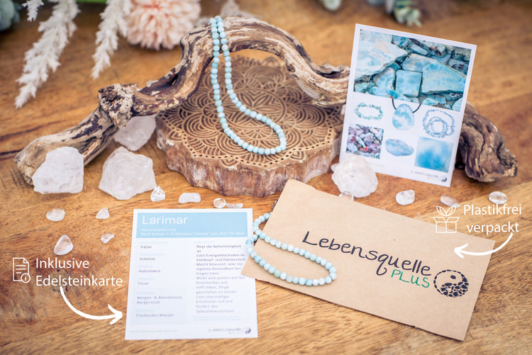 Larimar Button Kugelkette | 45 cm mit Verschluss