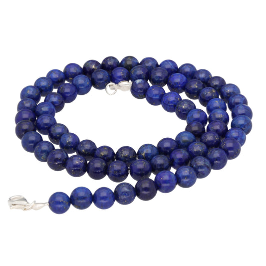 Lapislazuli Kugelkette | Ø 6 mm mit Verschluss | 45 cm