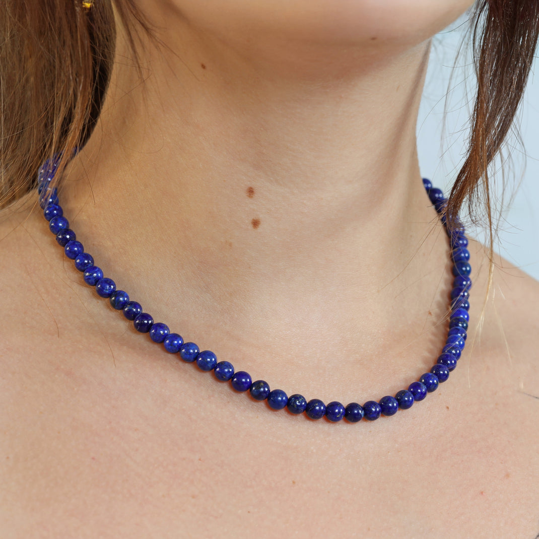 Fio De Pedra Lapis Lazuli Natural Esfera Tamanho 8 Mm | Brasil Fio De Pedra Lapis Lazuli Natural Esfera Tamanho 8 Mm | Brasil