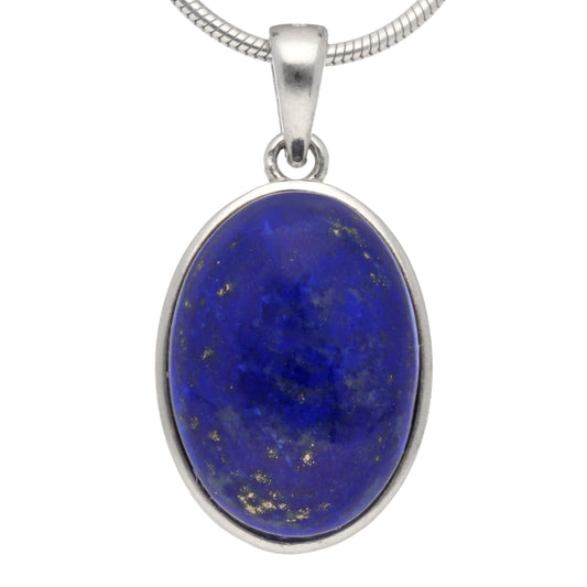 Lapislazuli Anhänger (oval) in Silber gefasst