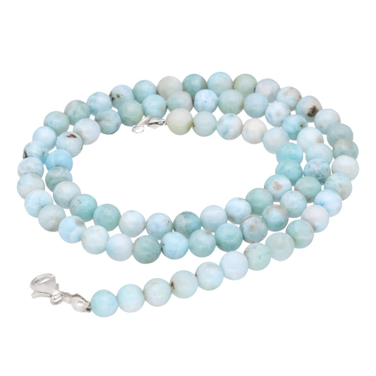 Larimar Kugelkette | Ø 6 mm mit Verschluss | 45 cm