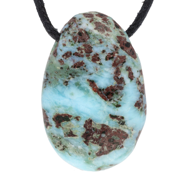 Larimar Tropfenanhänger mit Einschluss