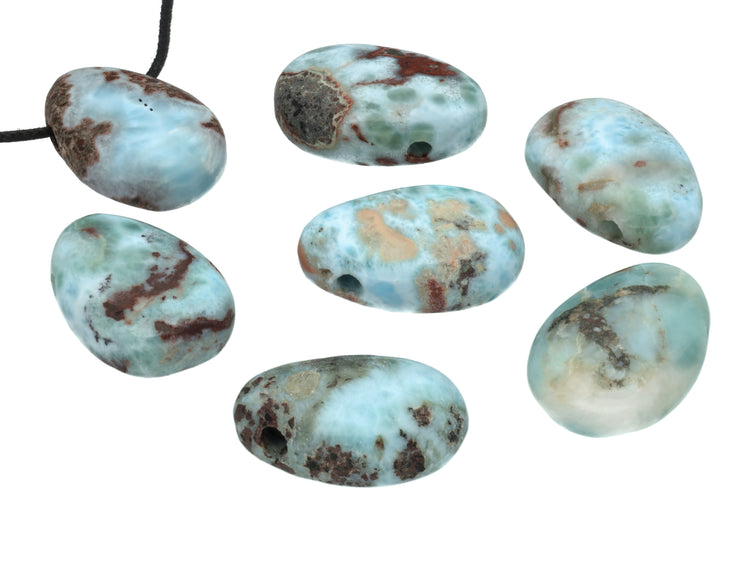 Larimar Tropfenanhänger mit Einschluss