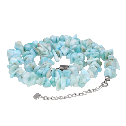 Larimar Splitterkette | 45 cm + Verschluss