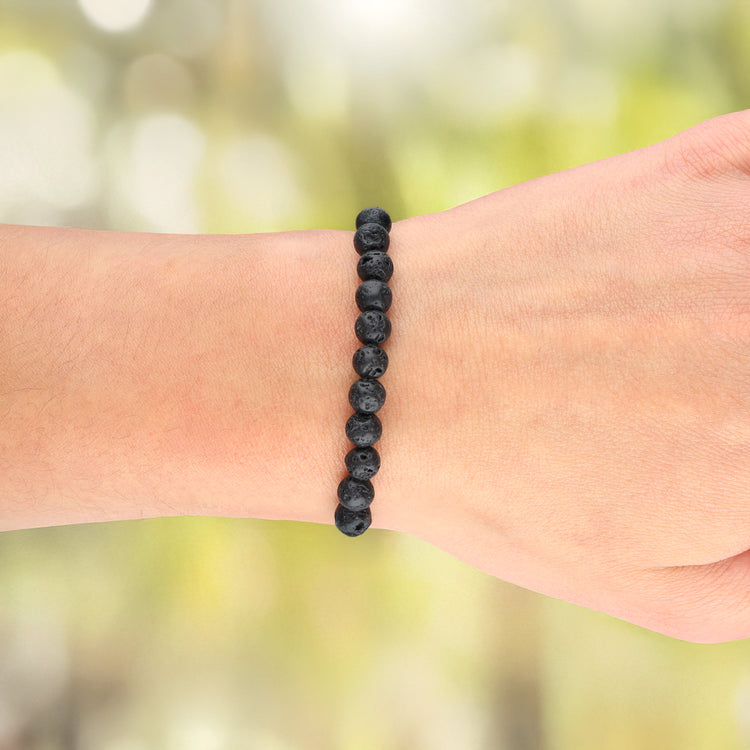 Lavastein Kugelarmband | 6 mm