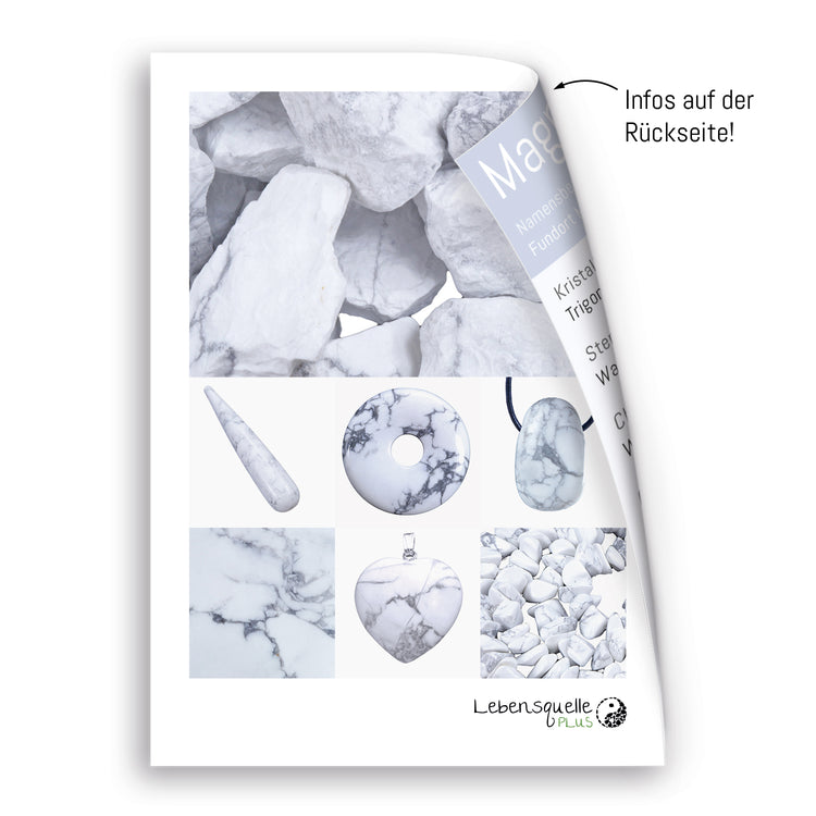 Magnesit | Doppelspitze, gefasst | silberfarbene Öse