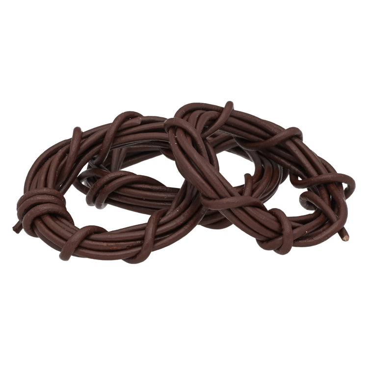 Lederband aus echtem Rinderrundleder, dunkelbraun