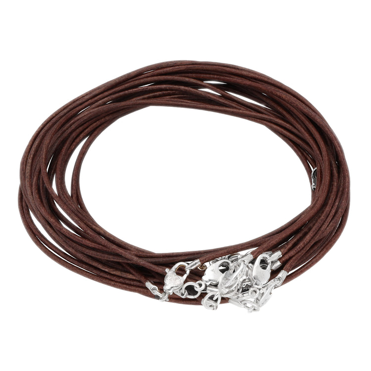 Lederband mit Karabinerverschluss 50 cm, dunkelbraun