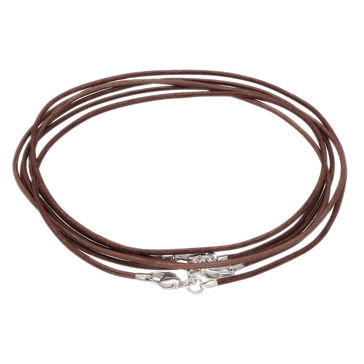 Lederband mit Karabinerverschluss 50 cm, dunkelbraun