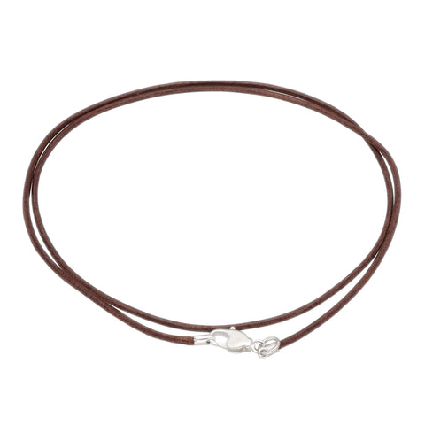 Lederband mit Karabinerverschluss 50 cm, dunkelbraun