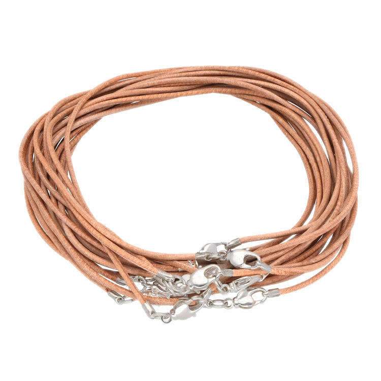 Lederband mit Karabinerverschluss 50 cm, naturfarben