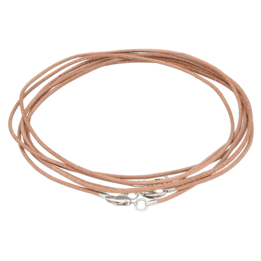 Lederband mit Karabinerverschluss 50 cm, naturfarben