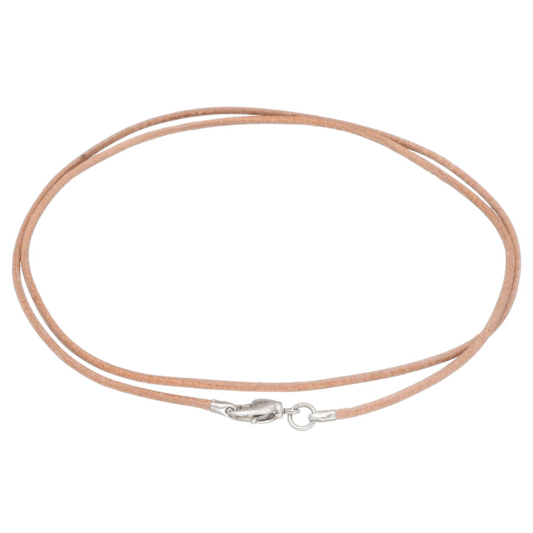 Lederband mit Karabinerverschluss 50 cm, naturfarben