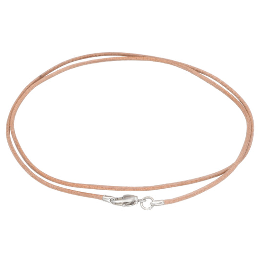 Lederband mit Karabinerverschluss 50 cm, naturfarben
