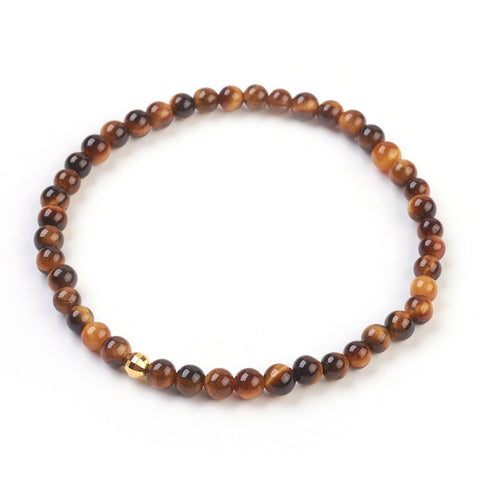 Tigerauge Armband mit 925-Silber-Zwischenperle
