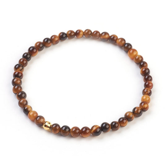 Tigerauge Armband mit 925-Silber-Zwischenperle