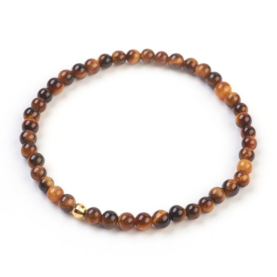 Tigerauge Armband mit 925-Silber-Zwischenperle